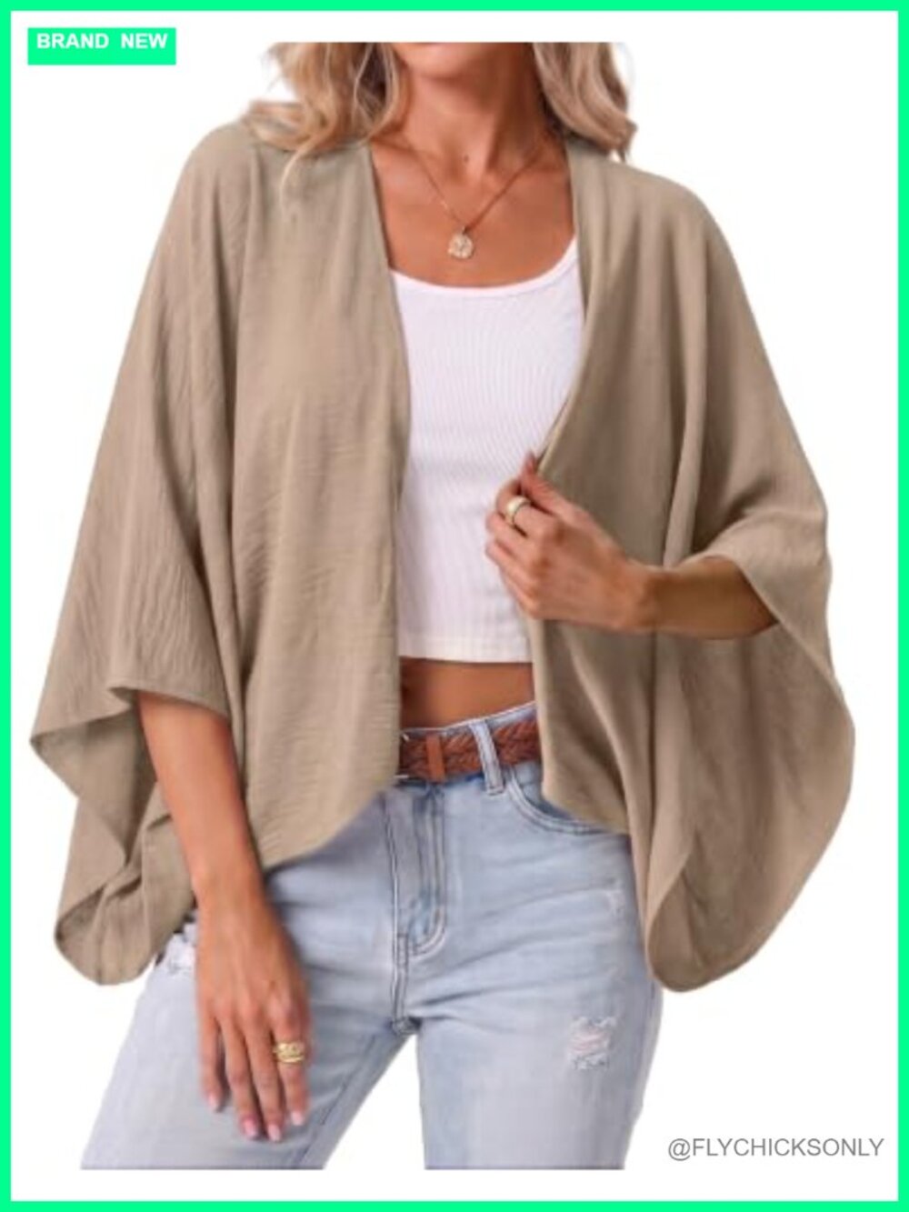 Women's Cropped Cardigan Lightweight Kimono Summer Layering